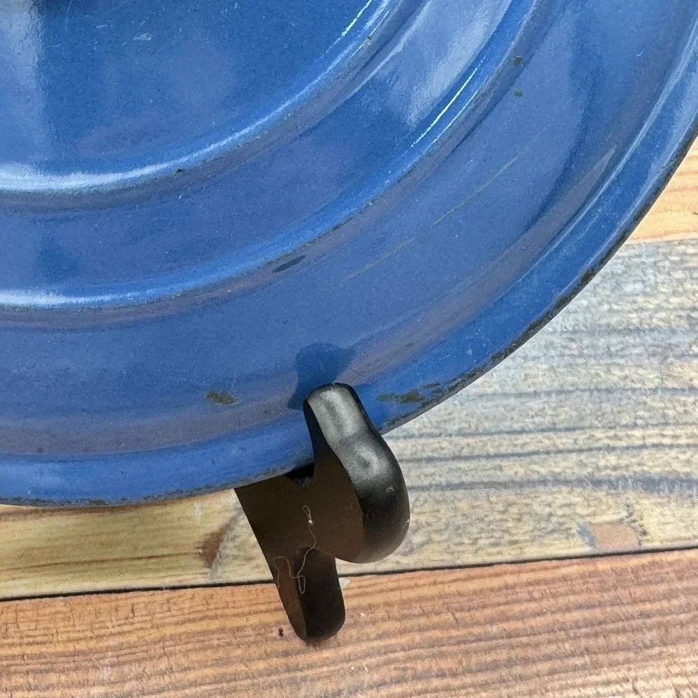 Le Creuset Enamel Cast Iron Oval Blue Lid Only E for 4.5 Quart Dutch Oven France